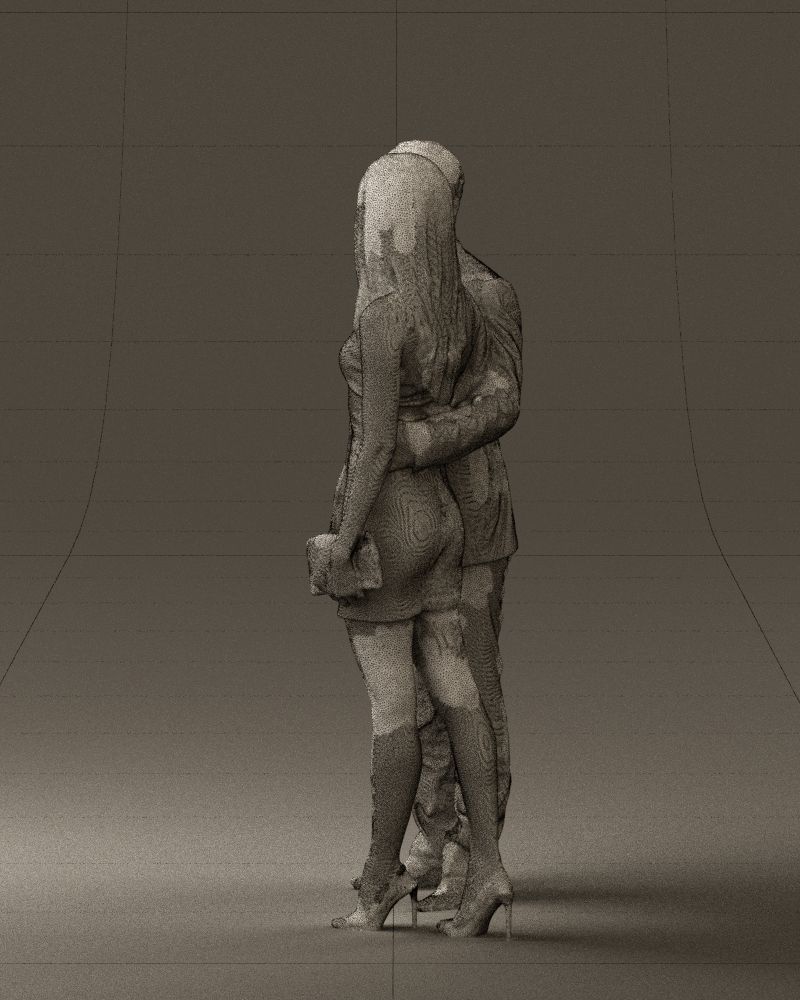 Man and woman in evening dresses 0591 3D model_26