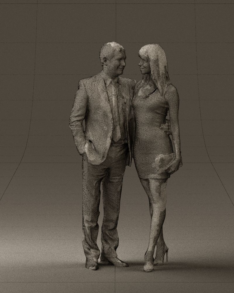 Man and woman in evening dresses 0591 3D model_35