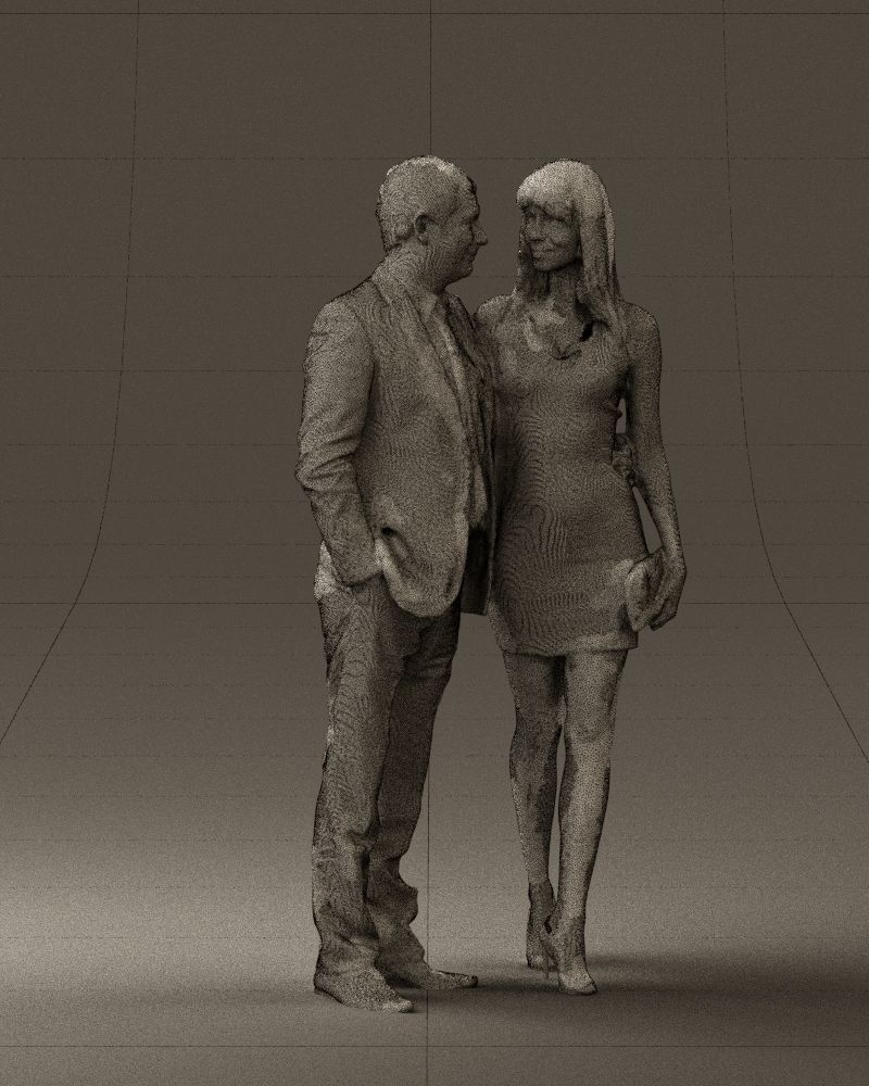 Man and woman in evening dresses 0591 3D model_8