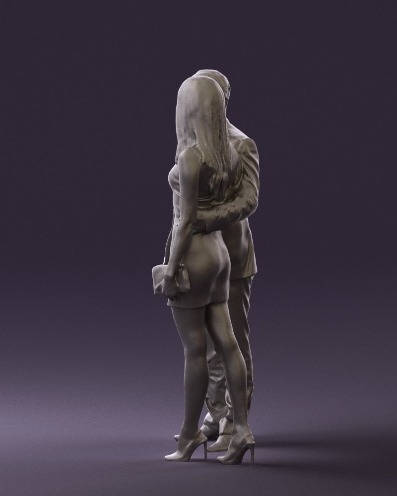 Man and woman in evening dresses 0591 3D model_25