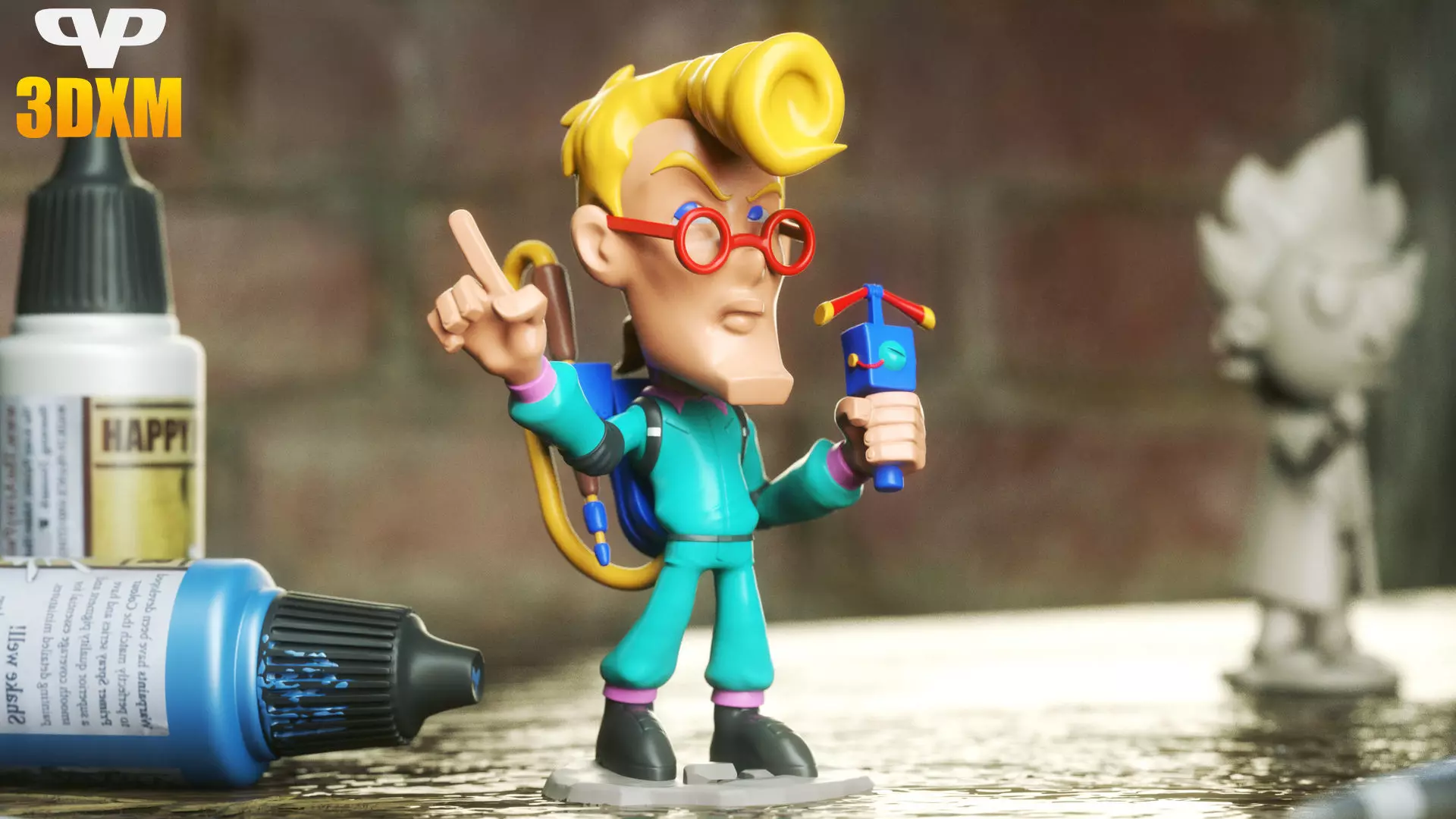 Egon Spengler Ghostbusters Chibi for 3D Printing STL ChibiSTL 3D print model