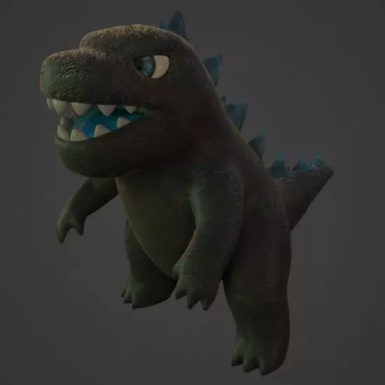 Godzilla and Monkey cartoon assets 3D model