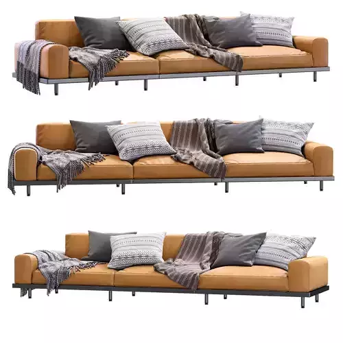 Naviglio Sofa By Arflex Leather 3 Seater