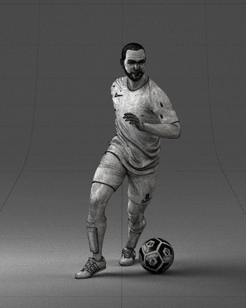 000184 Soccer Player with Ball 0912 3dp 3D print model_2