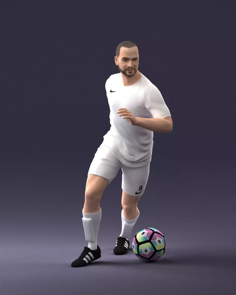 000184 Soccer Player with Ball 0912 3dp 3D print model_0