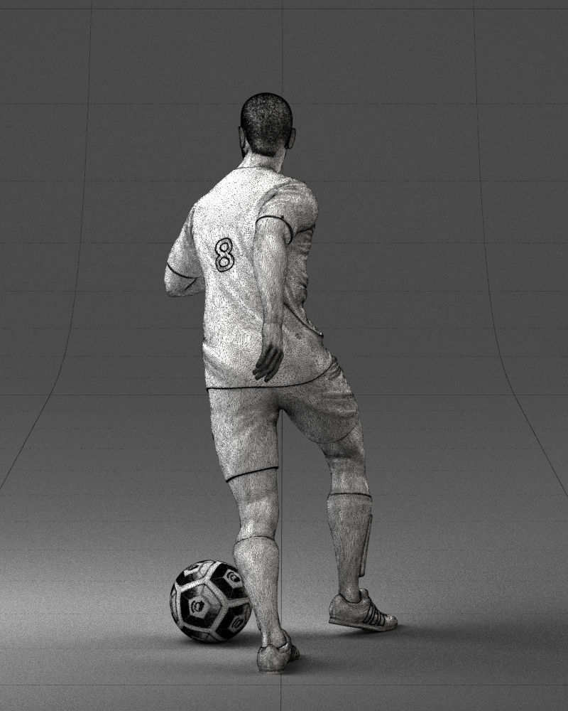 000184 Soccer Player with Ball 0912 3dp 3D print model_20