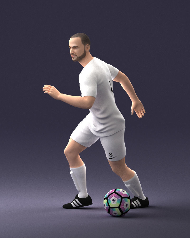 000184 Soccer Player with Ball 0912 3dp 3D print model_27