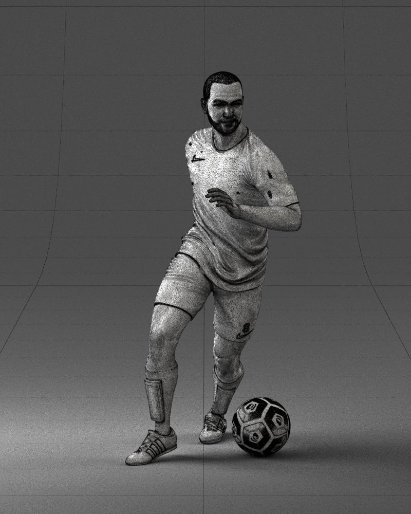 000184 Soccer Player with Ball 0912 3dp 3D print model_38