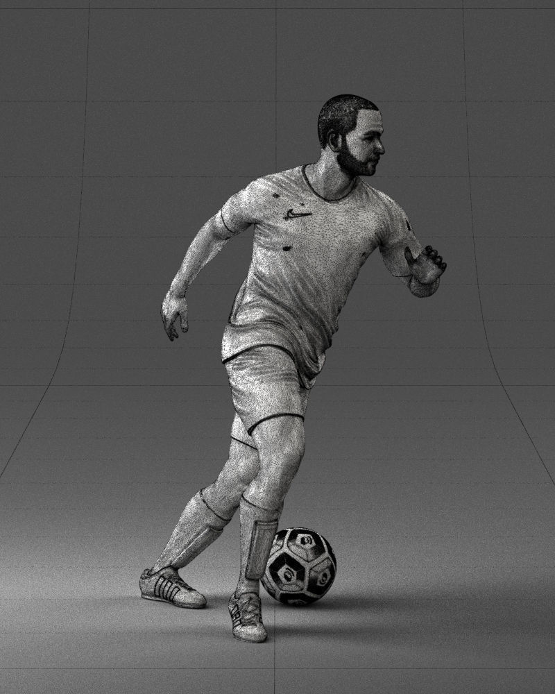 000184 Soccer Player with Ball 0912 3dp 3D print model_11