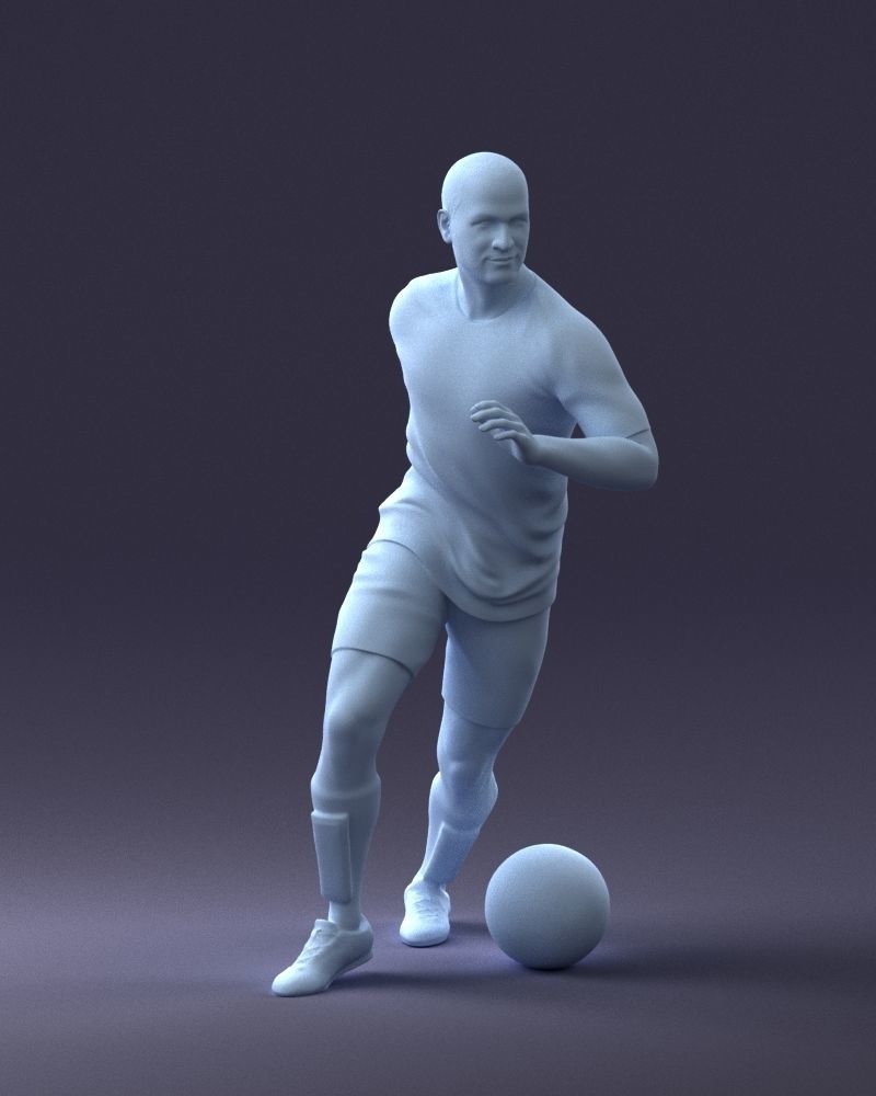 000184 Soccer Player with Ball 0912 3dp 3D print model_4