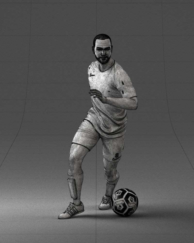 000184 Soccer Player with Ball 0912 3dp 3D print model_35