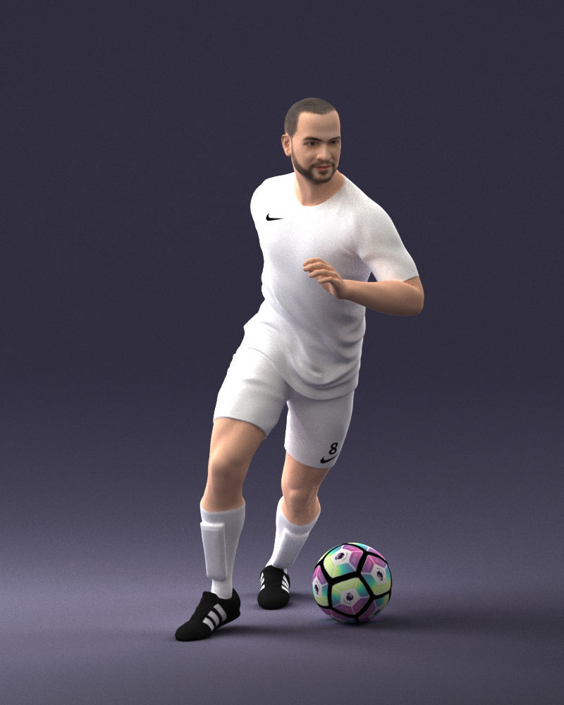 000184 Soccer Player with Ball 0912 3dp 3D print model_3