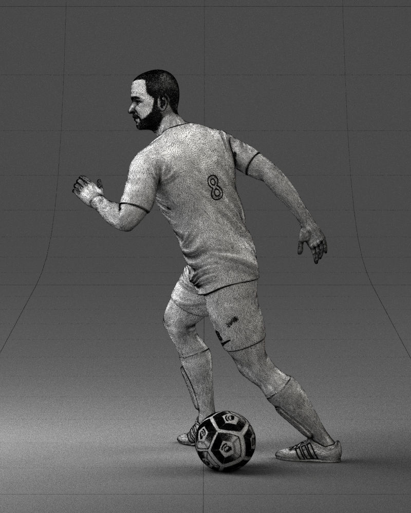 000184 Soccer Player with Ball 0912 3dp 3D print model_26