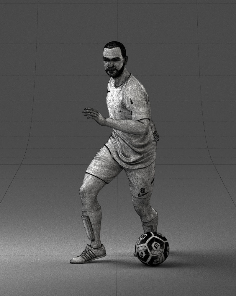 000184 Soccer Player with Ball 0912 3dp 3D print model_32