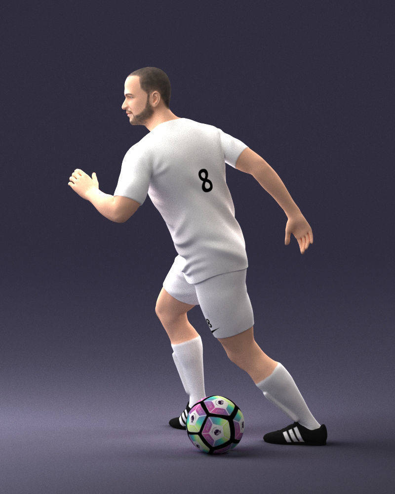 000184 Soccer Player with Ball 0912 3dp 3D print model_24