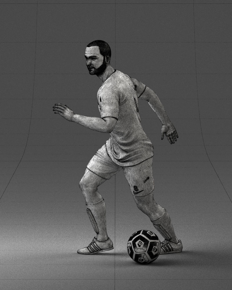 000184 Soccer Player with Ball 0912 3dp 3D print model_29