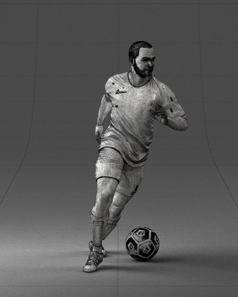 000184 Soccer Player with Ball 0912 3dp 3D print model_8