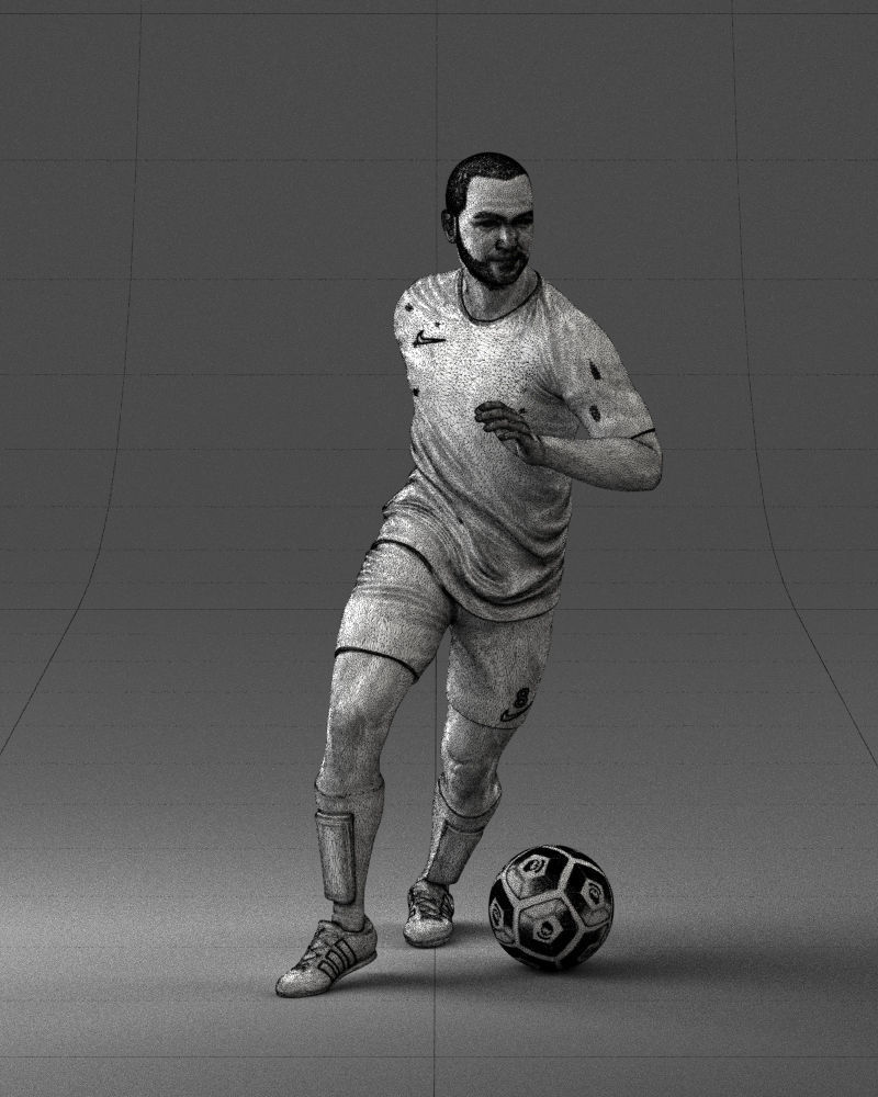 000184 Soccer Player with Ball 0912 3dp 3D print model_5