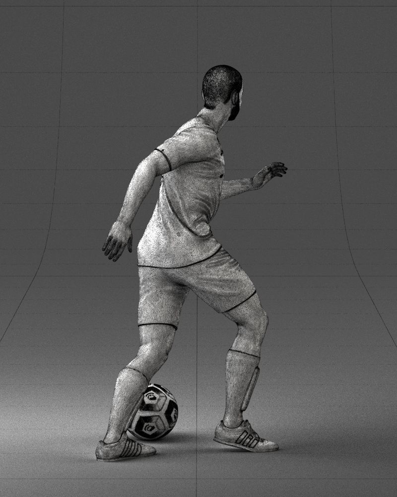 000184 Soccer Player with Ball 0912 3dp 3D print model_17