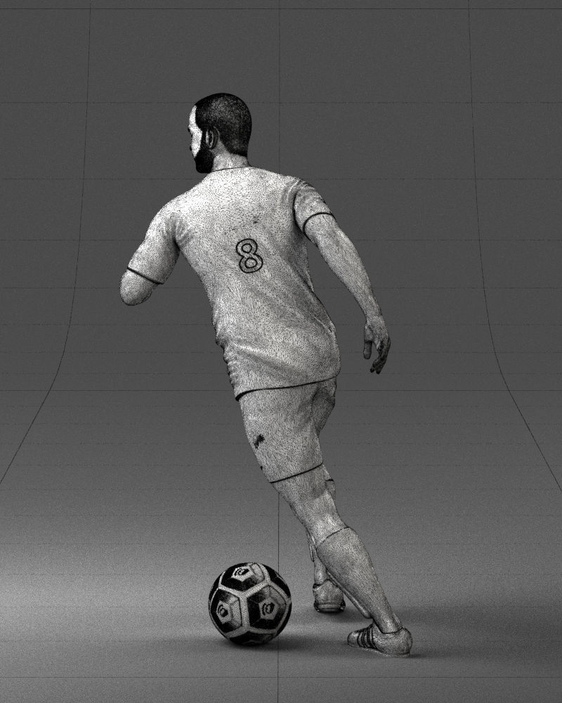 000184 Soccer Player with Ball 0912 3dp 3D print model_23