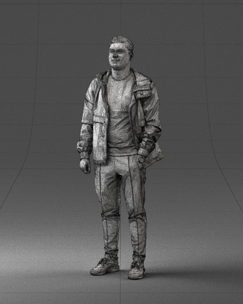 Man in a black tracksuit 0274 3D model_32