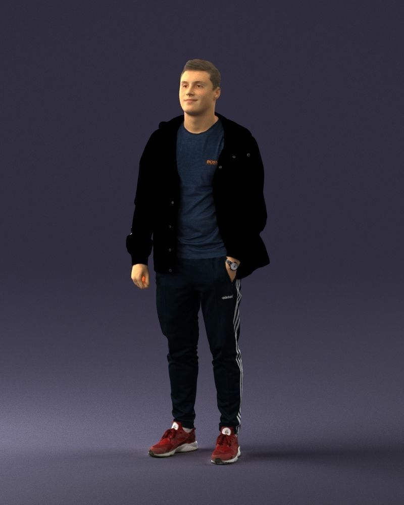 Man in a black tracksuit 0274 3D model_30