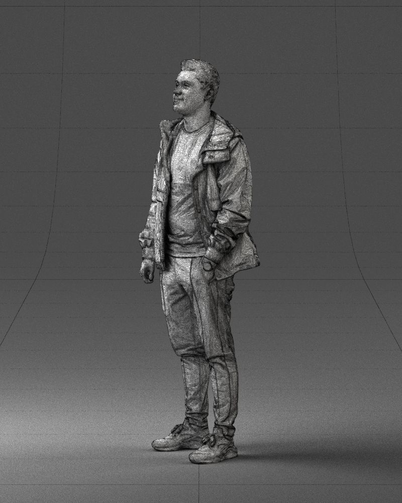 Man in a black tracksuit 0274 3D model_29