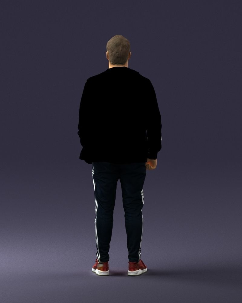 Man in a black tracksuit 0274 3D model_18