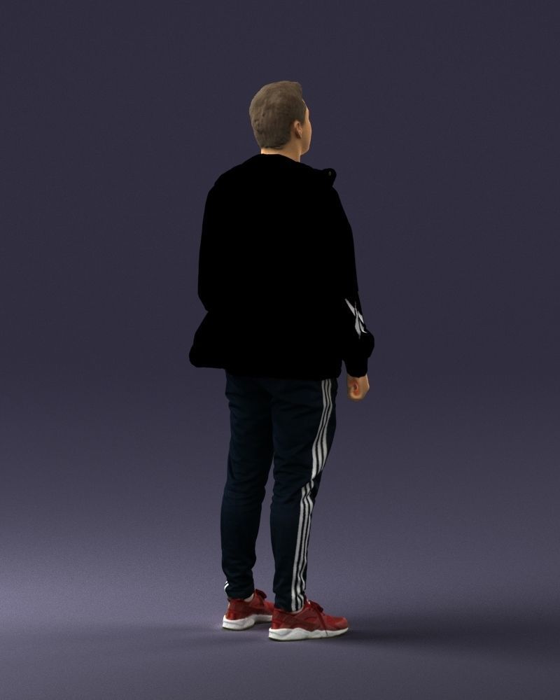 Man in a black tracksuit 0274 3D model_15