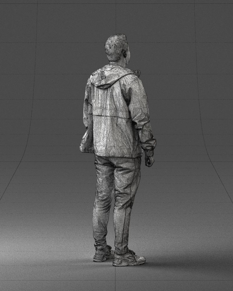 Man in a black tracksuit 0274 3D model_17