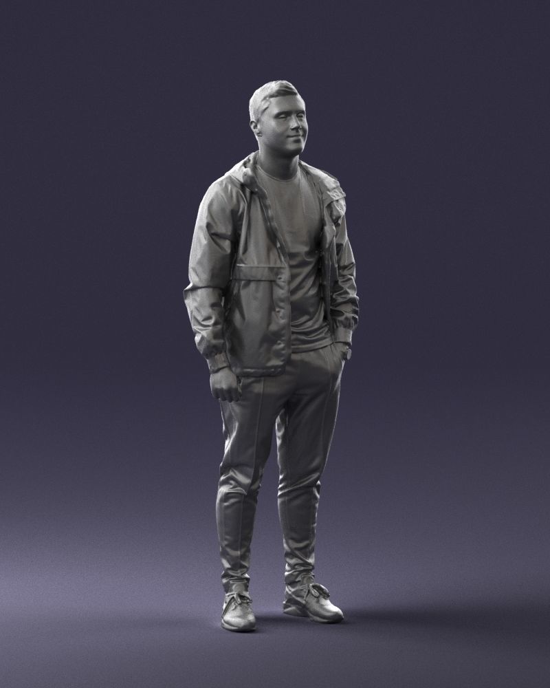 Man in a black tracksuit 0274 3D model_7