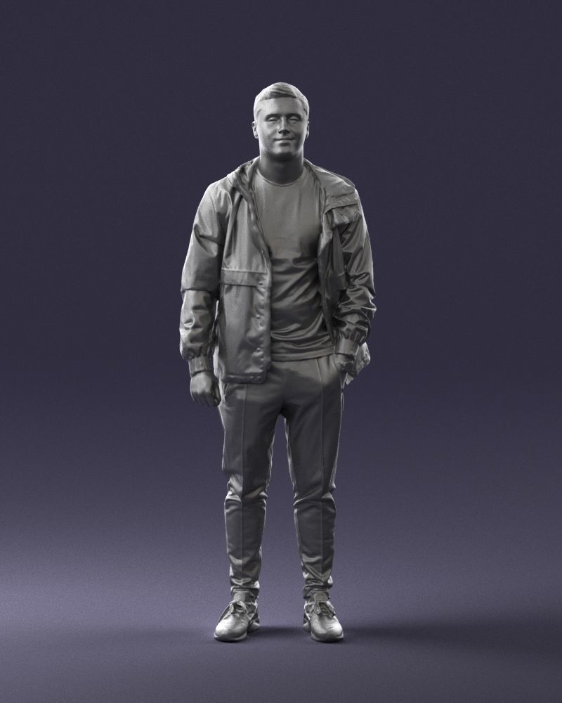 Man in a black tracksuit 0274 3D model_37