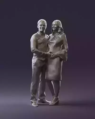 Man in blue pants with woman in yellow dress 0853 3D Print Ready