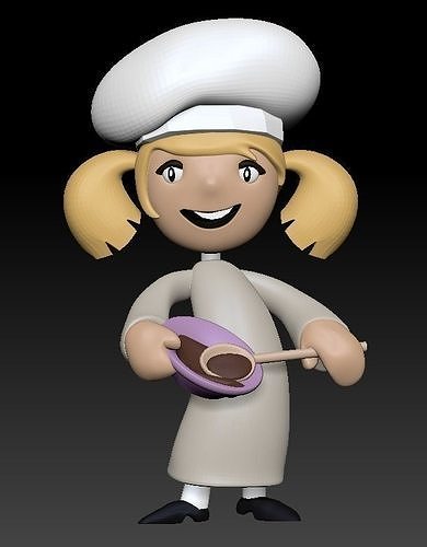 Cook girl 3d print model 3D print model