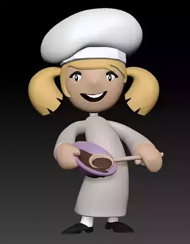 Cook girl 3d print model 3D print model