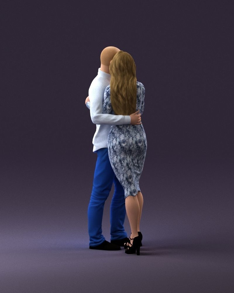 001051 man in white top blue pants and woman 3D Print Ready 3D print model_17