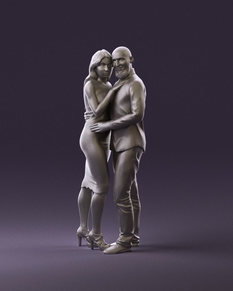 001051 man in white top blue pants and woman 3D Print Ready 3D print model_11