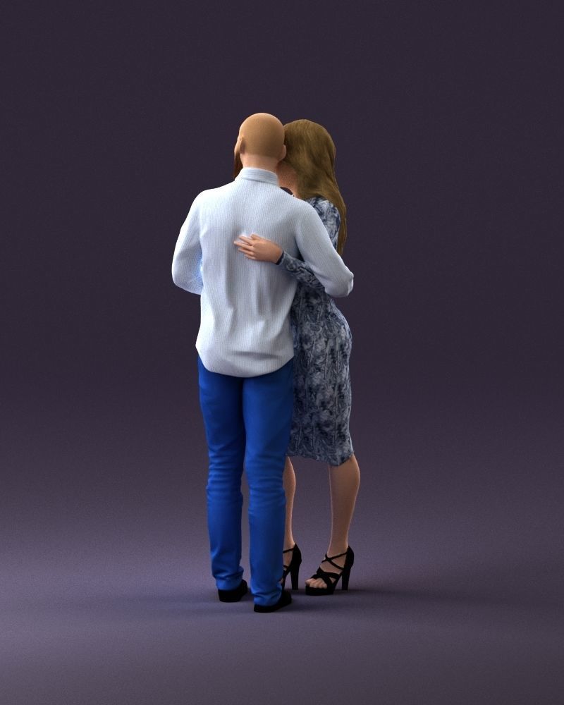 001051 man in white top blue pants and woman 3D Print Ready 3D print model_19