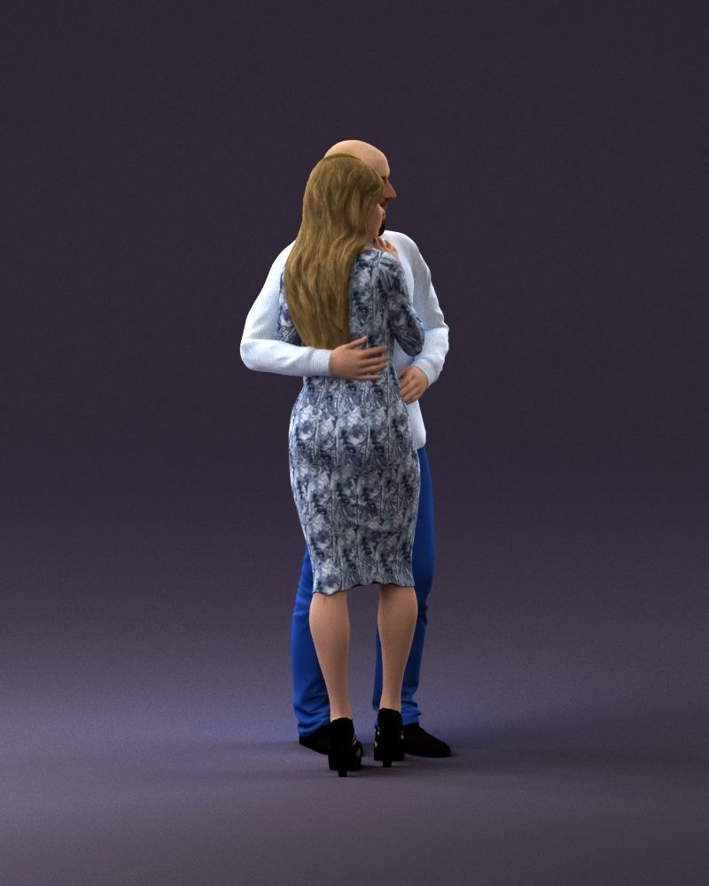 001051 man in white top blue pants and woman 3D Print Ready 3D print model_16