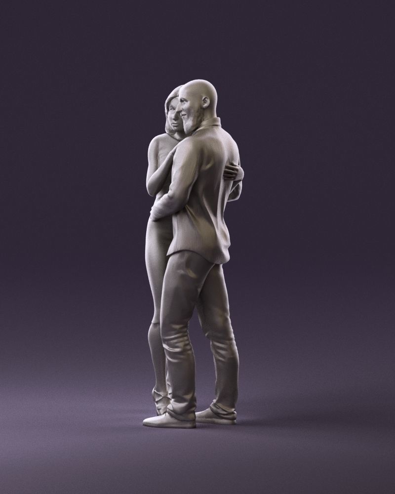 001051 man in white top blue pants and woman 3D Print Ready 3D print model_9