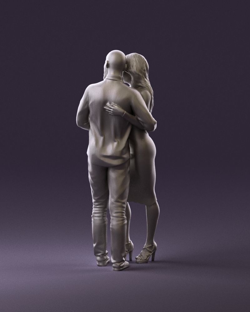 001051 man in white top blue pants and woman 3D Print Ready 3D print model_7