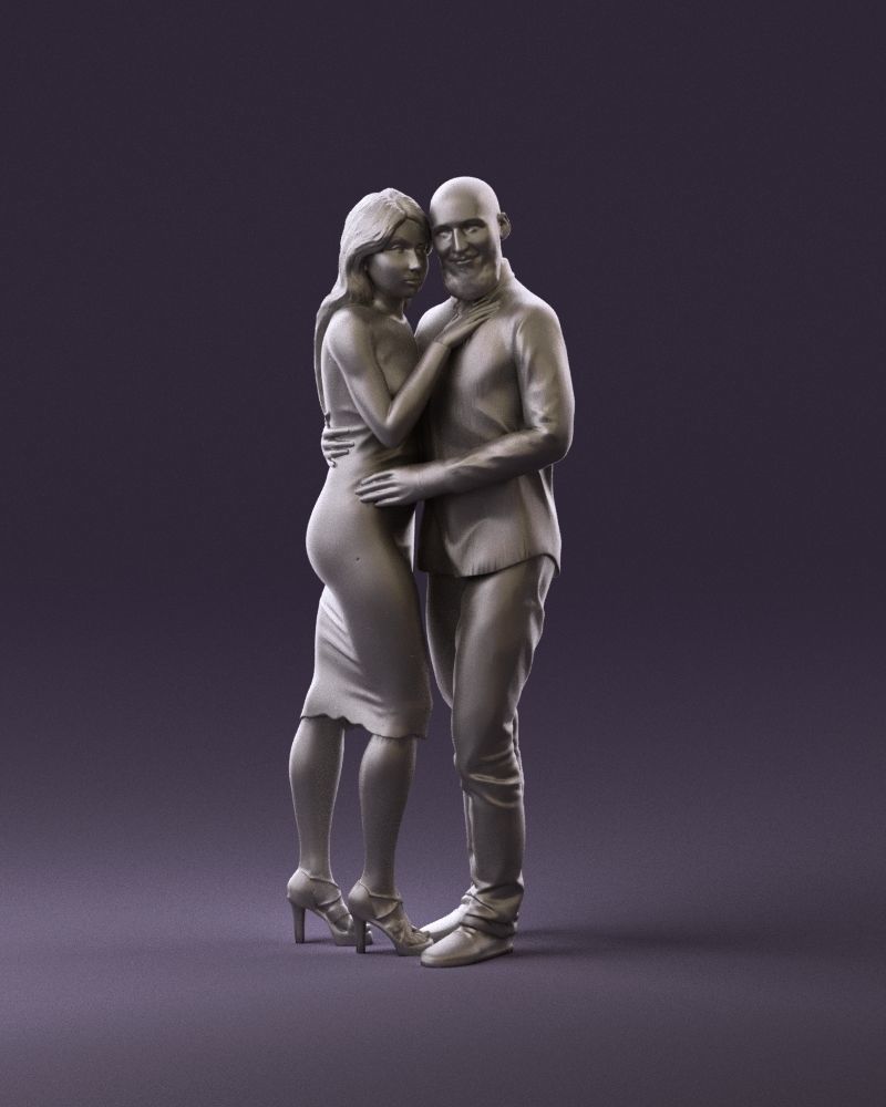 001051 man in white top blue pants and woman 3D Print Ready 3D print model_1