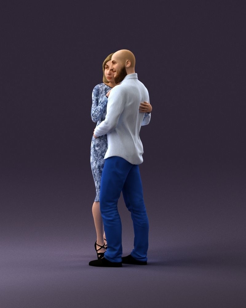 001051 man in white top blue pants and woman 3D Print Ready 3D print model_21