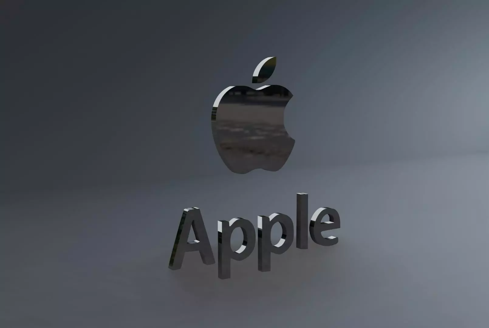 Apple 3D logo Low-poly 3D model