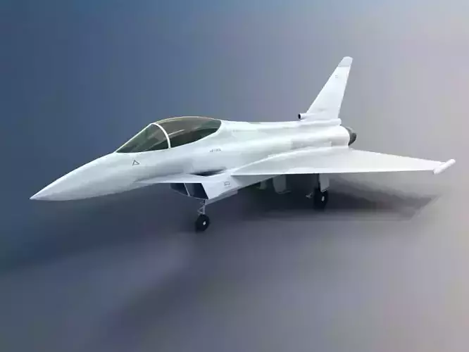 Silver Fighter Jet 3D model