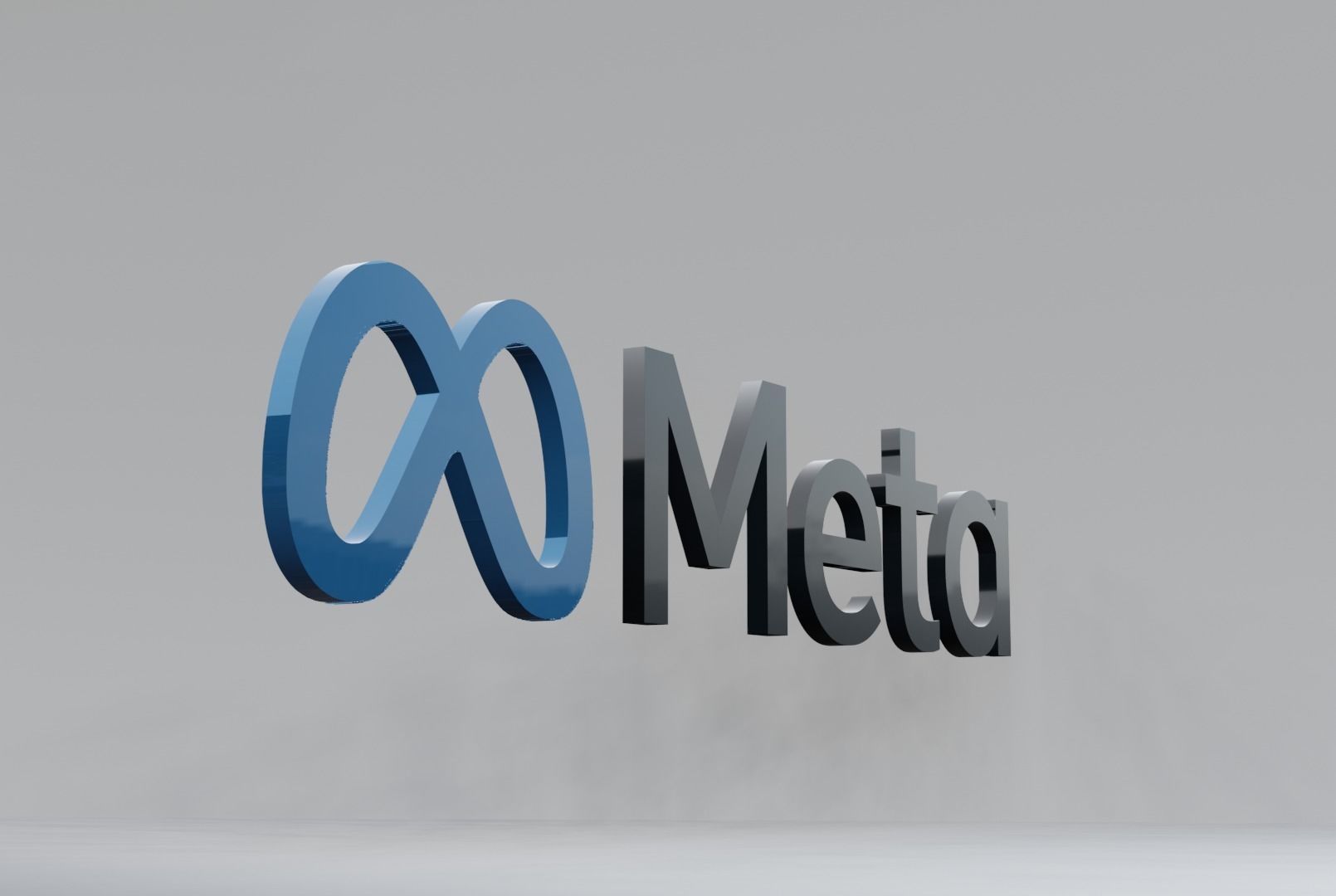 Meta 3D logo Low-poly 3D model_1