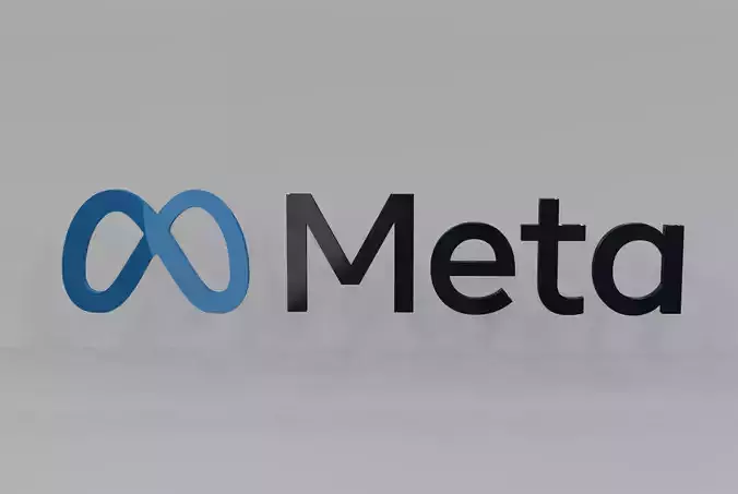 Meta 3D logo Low-poly 3D model