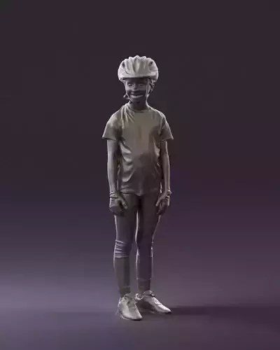Young girl in bikerider Suit 0841 3D Print Ready