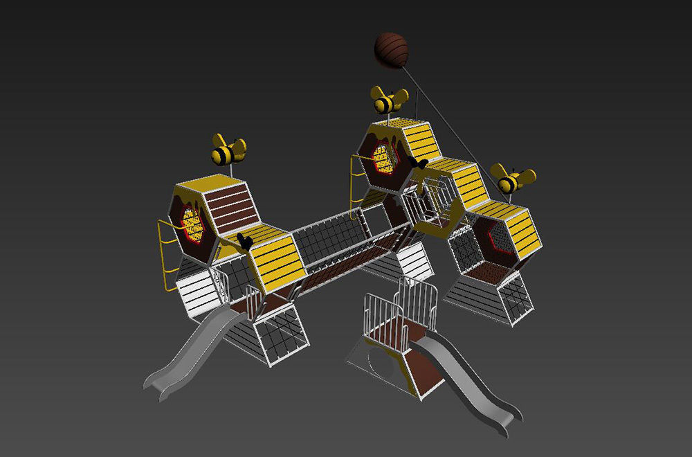 combine children honeycomb series play equipment 3D model_6