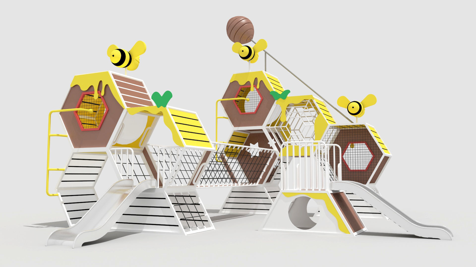 combine children honeycomb series play equipment 3D model_2
